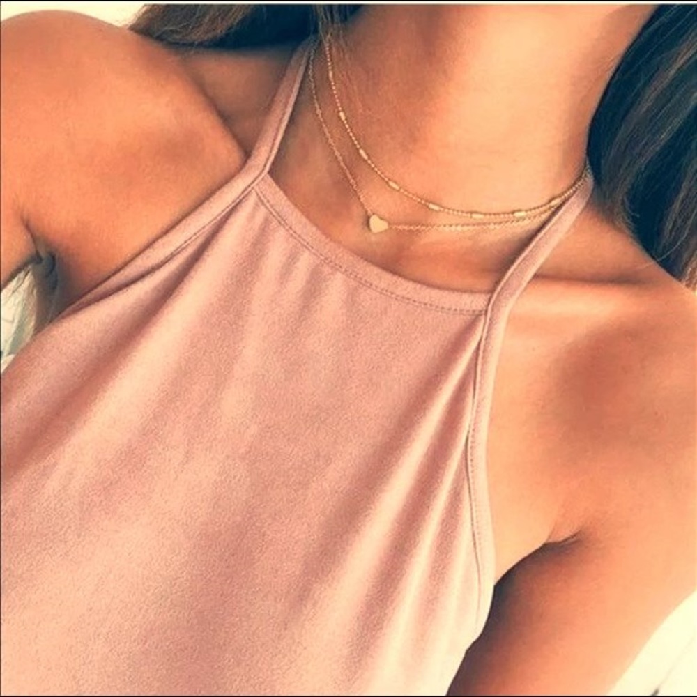 Double Chain Heart Necklace